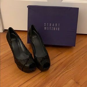Stuart Weitzman “Whippet” Black Nappa Pumps